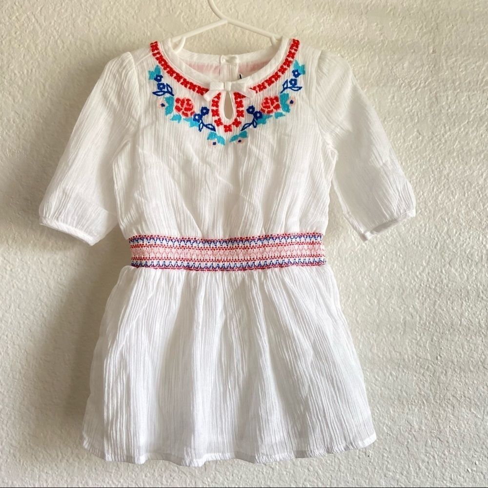 NWT Janie & Jack cotton gauze embroidered dress - Picture 2 of 11